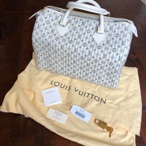 Louis Vuitton Speedy 30 Mini Lin Croisette Blue